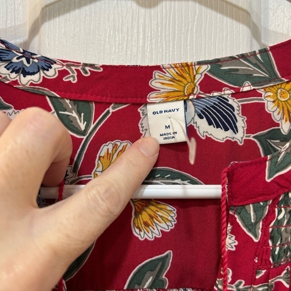 Women's Floral Tunic Top Tasseled V-Neck Hippie Free Spirit Boho Colorful Sz M - Picture 3 of 7